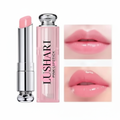 Lushari Pink Lipstick with a rosy-pink shade shown on lips