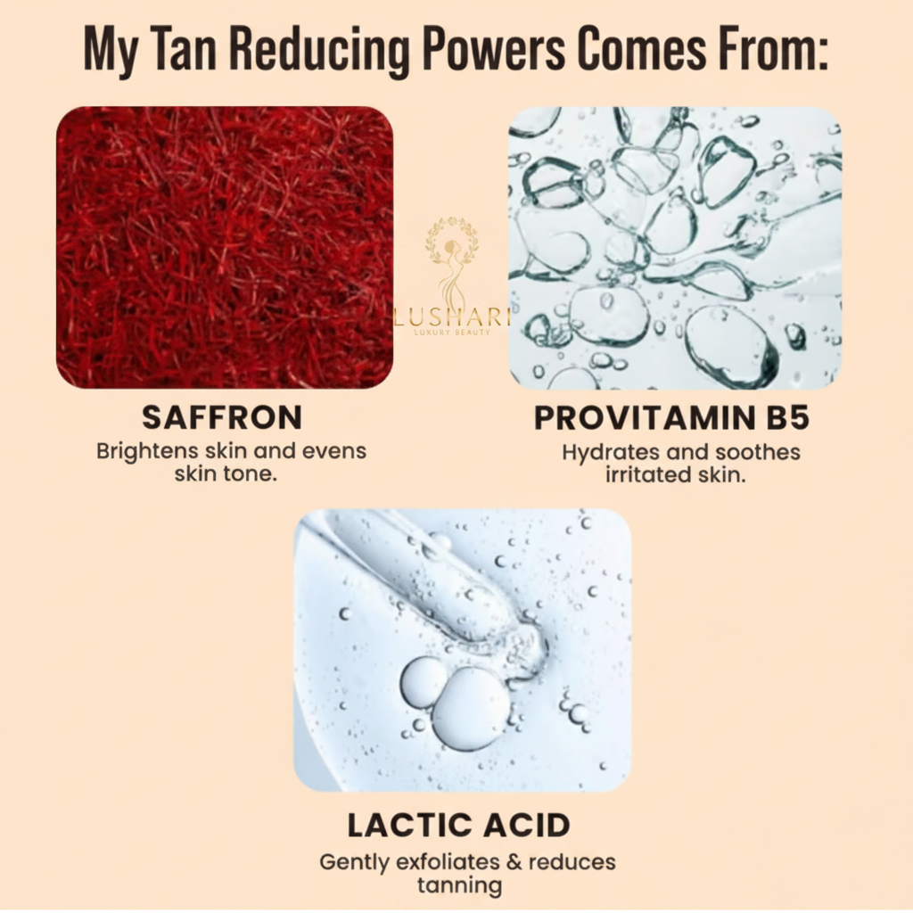 Lushari Magic Face Wash – Key Ingredients: Saffron, Provitamin B5, Lactic Acid