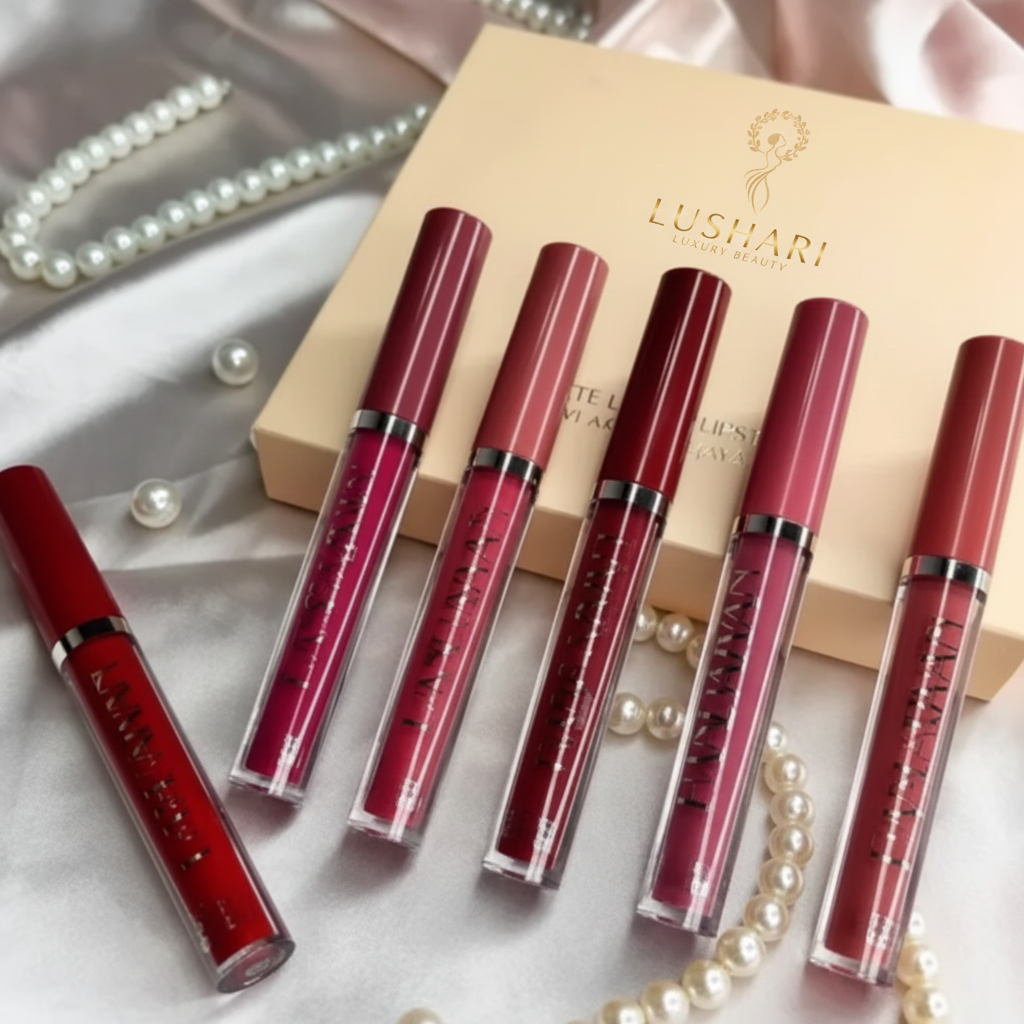Lushari Matte Liquid Lipstick Set – luxury lifestyle shot