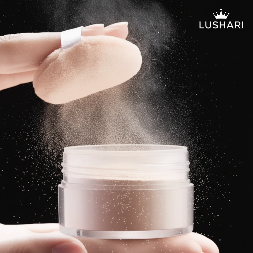 Lushari Loose Setting Powder studio shot on black background