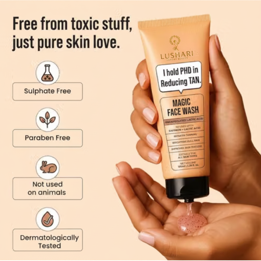 Lushari Magic Face Wash – Sulphate Free, Paraben Free, Cruelty Free, Dermatologically Tested